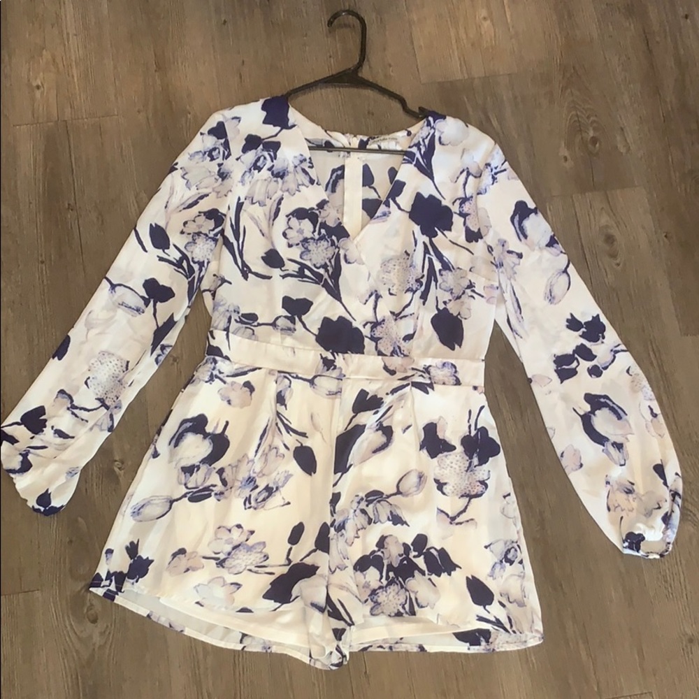 Floral long sleeve romper